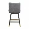 Basila Swivel Counter Stool in Grey Oak Wood Finish with Grey Fabric 002 - Basila Swivel Counter Stool in Grey Oak Wood Finish with Grey Fabric 002