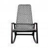Armen Living Sequoia Outdoor Patio Rocking Chair in Dark Eucalyptus Wood and Gray Rope- Front