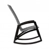 Armen Living Sequoia Outdoor Patio Rocking Chair in Dark Eucalyptus Wood and Gray Rope- Side View