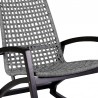 Armen Living Sequoia Outdoor Patio Rocking Chair in Dark Eucalyptus Wood and Gray Rope- Half