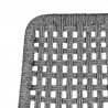 Armen Living Sequoia Outdoor Patio Rocking Chair in Dark Eucalyptus Wood and Gray Rope- Top Close View