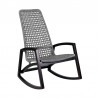 Armen Living Sequoia Outdoor Patio Rocking Chair in Dark Eucalyptus Wood and Gray Rope- Side