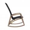 Armen Living Sequoia Outdoor Patio Rocking Chair in Light Eucalyptus Wood and Charcoal Rope- Side