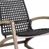 Armen Living Sequoia Outdoor Patio Rocking Chair in Light Eucalyptus Wood and Charcoal Rope- Half