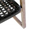 Armen Living Sequoia Outdoor Patio Rocking Chair in Light Eucalyptus Wood and Charcoal Rope- Seating view