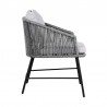 Armen Living Calica Outdoor Patio Dining Chair In Black Metal And Grey Rope 02