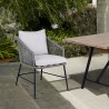 Armen Living Calica Outdoor Patio Dining Chair In Black Metal And Grey Rope 01
