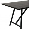 Armen Living Koala Outdoor Patio Dark Eucalyptus Wood and Metal Rectangle Dining Table- Side