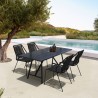 Armen Living Koala And Clip 5 Piece Dining Set In Eucalyptus Wood And Metal With Rope 22