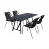 Armen Living Koala And Clip 5 Piece Dining Set In Eucalyptus Wood And Metal With Rope 021