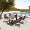 Armen Living Koala And Clip 5 Piece Dining Set In Eucalyptus Wood And Metal With Rope