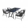 Koala and Calica 5 Piece Dining Set in Dark Eucalyptus and Metal with Grey Rope 01