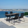 Armen Living Koala and Shasta 5 Piece Dining Set In Dark Eucalyptus And Metal With Black Rope