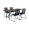 Armen Living Koala and Shasta 5 Piece Dining Set In Dark Eucalyptus And Metal With Black Rope 1