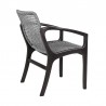 Armen Living Brighton Outdoor Patio Dining Chair In Dark Eucalyptus Wood And Grey Rope 01