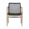 Armen Living Brighton Outdoor Patio Dining Chair in Light Eucalyptus Wood and Charcoal Rope 05