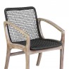 Armen Living Brighton Outdoor Patio Dining Chair in Light Eucalyptus Wood and Charcoal Rope 014