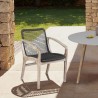 Armen Living Brighton Outdoor Patio Dining Chair in Light Eucalyptus Wood and Charcoal Rope 01