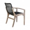 Armen Living Sachi and Brighton 5 Piece Dining Set In Light Eucalyptus Wood With Charcoal Rope 3