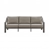 Armen Living Mongo 4 Piece Outdoor Patio Furniture Set in Dark Brown Aluminum with Cushions- Sofa Front
