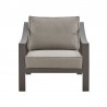 Armen Living Mongo 4 Piece Outdoor Patio Furniture Set in Dark Brown Aluminum with Cushions- Chair Front