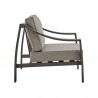 Armen Living Mongo 4 Piece Outdoor Patio Furniture Set in Dark Brown Aluminum with Cushions- Chair Side