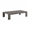 Armen Living Mongo 4 Piece Outdoor Patio Furniture Set in Dark Brown Aluminum with Cushions- Table Side