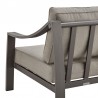 Armen Living Mongo 4 Piece Outdoor Patio Furniture Set in Dark Brown Aluminum with Cushions-Sofa Half