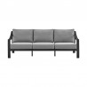 Armen Living Mongo 4 Piece Outdoor Patio Furniture Set in Black Aluminum with Cushions- Sofa Front
