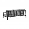 Armen Living Mongo 4 Piece Outdoor Patio Furniture Set in Black Aluminum with Cushions- Sofa Back