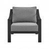 Armen Living Mongo 4 Piece Outdoor Patio Furniture Set in Black Aluminum with Cushions- Chair Front