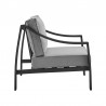 Armen Living Mongo 4 Piece Outdoor Patio Furniture Set in Black Aluminum with Cushions- Chair Side