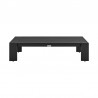 Armen Living Mongo 4 Piece Outdoor Patio Furniture Set in Black Aluminum with Cushions- Table Front