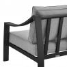 Armen Living Mongo 4 Piece Outdoor Patio Furniture Set in Black Aluminum with Cushions- Sofa Half