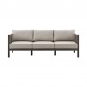 Armen Living Cuffay 4 Piece Outdoor Patio Furniture Set in Brown Aluminum and Rope with Brown Cushions- Sofa Front