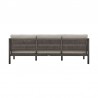 Armen Living Cuffay 4 Piece Outdoor Patio Furniture Set in Brown Aluminum and Rope with Brown Cushions- Sofa Back