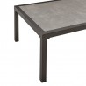 Armen Living Cuffay 4 Piece Outdoor Patio Furniture Set in Brown Aluminum and Rope with Brown Cushions- Table Half
