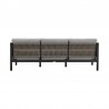 Armen Living Cuffay 4 Piece Outdoor Patio Furniture Set in Black Aluminum and Rope with Gray Cushions- Sofa Back