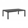 Armen Living Cuffay 4 Piece Outdoor Patio Furniture Set in Black Aluminum and Rope with Gray Cushions- Table 