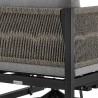 Armen Living Cuffay Outdoor Patio Swivel Lounge Chair in Black Aluminum with Rope and Cushions- Back
