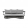Armen Living Monk 4 Piece Outdoor Patio Furniture Set in Black Aluminum and Grey Wicker with Grey Cushions- Sofa Front