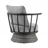 Armen Living Monk 4 Piece Outdoor Patio Furniture Set in Black Aluminum and Grey Wicker with Grey Cushions- Chair Back