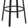 Don 30" Outdoor Patio Bar Stool in Black Aluminum with Grey Cushions  06