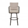 Don 30" Outdoor Patio Bar Stool in Brown Aluminum with Cushions  05