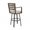 Don 30" Outdoor Patio Bar Stool in Brown Aluminum with Cushions  4