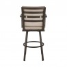 Don 30" Outdoor Patio Bar Stool in Brown Aluminum with Cushions  06