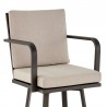 Don 30" Outdoor Patio Bar Stool in Brown Aluminum with Cushions  09