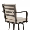 Don 30" Outdoor Patio Bar Stool in Brown Aluminum with Cushions  08