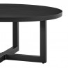 Armen Living Argiope Outdoor Patio Round Coffee Table in Black Aluminum- Half View
