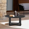 Armen Living Argiope Outdoor Patio Round Coffee Table in Black Aluminum